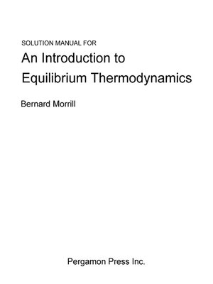 cover image of Solution Manual for an Introduction to Equilibrium Thermodynamics